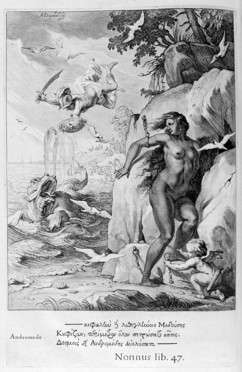 Perseu entrega Andrômeda do monstro marinho, 1655 de Michel de Marolles