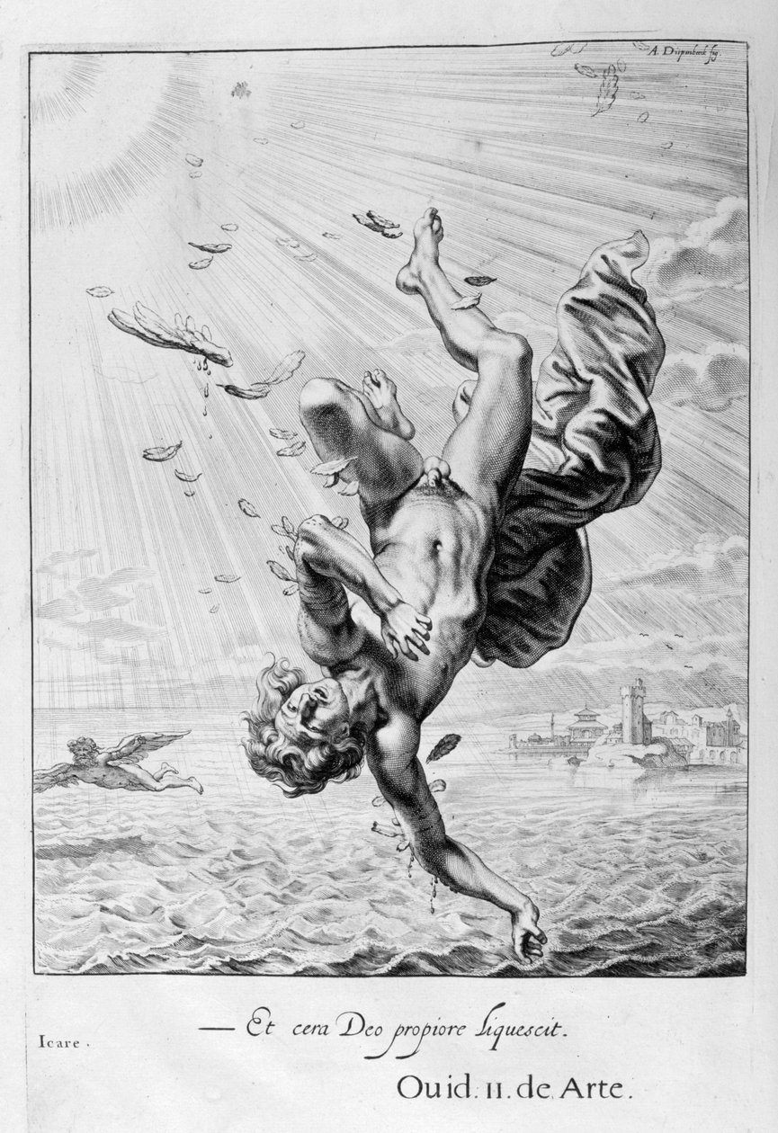 A Queda de Ícaro, 1655 de Michel de Marolles