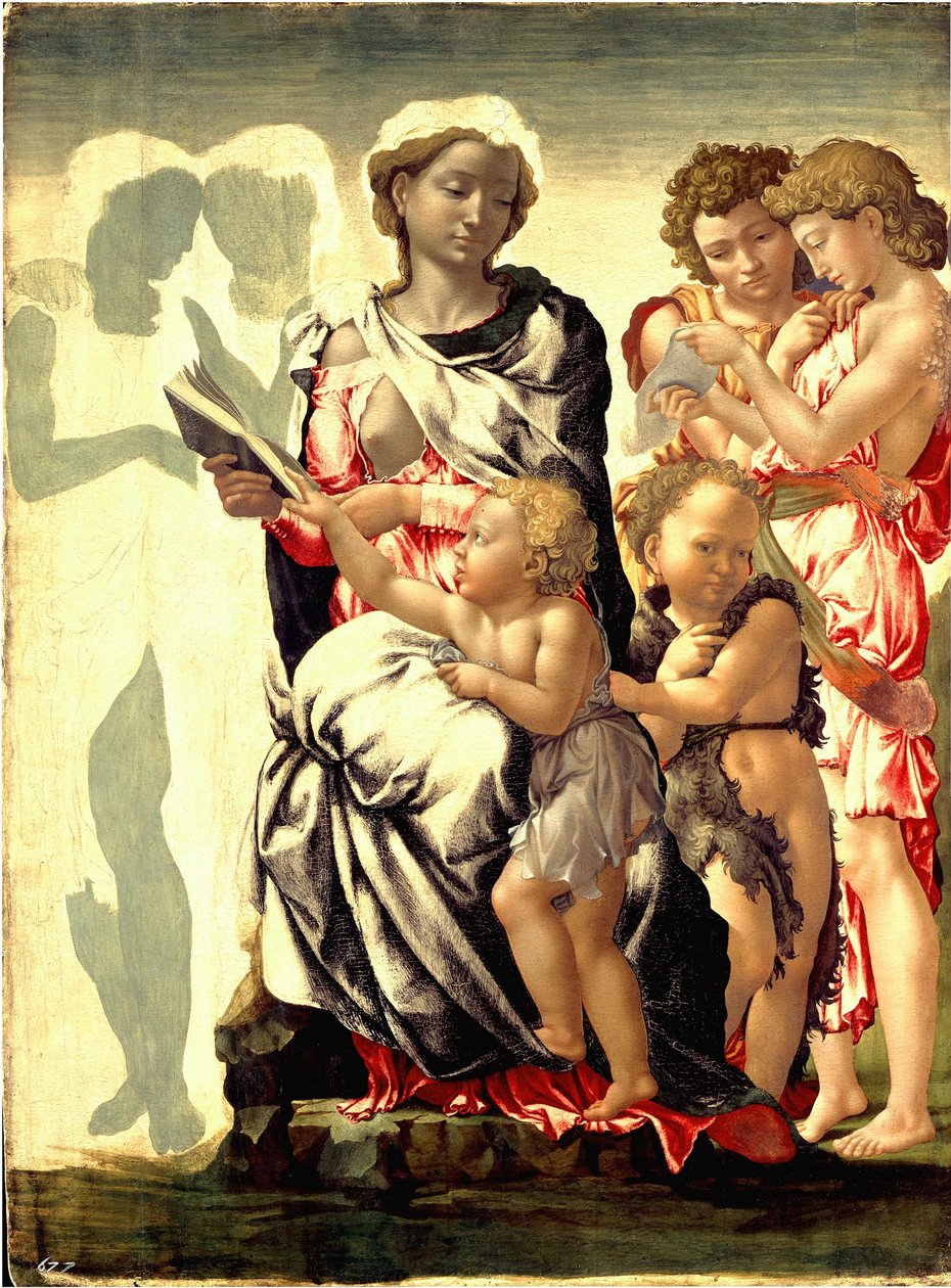 A Virgem e o Menino com São João e os Anjos ("A Madona de Manchester") de Michelangelo Buonarroti