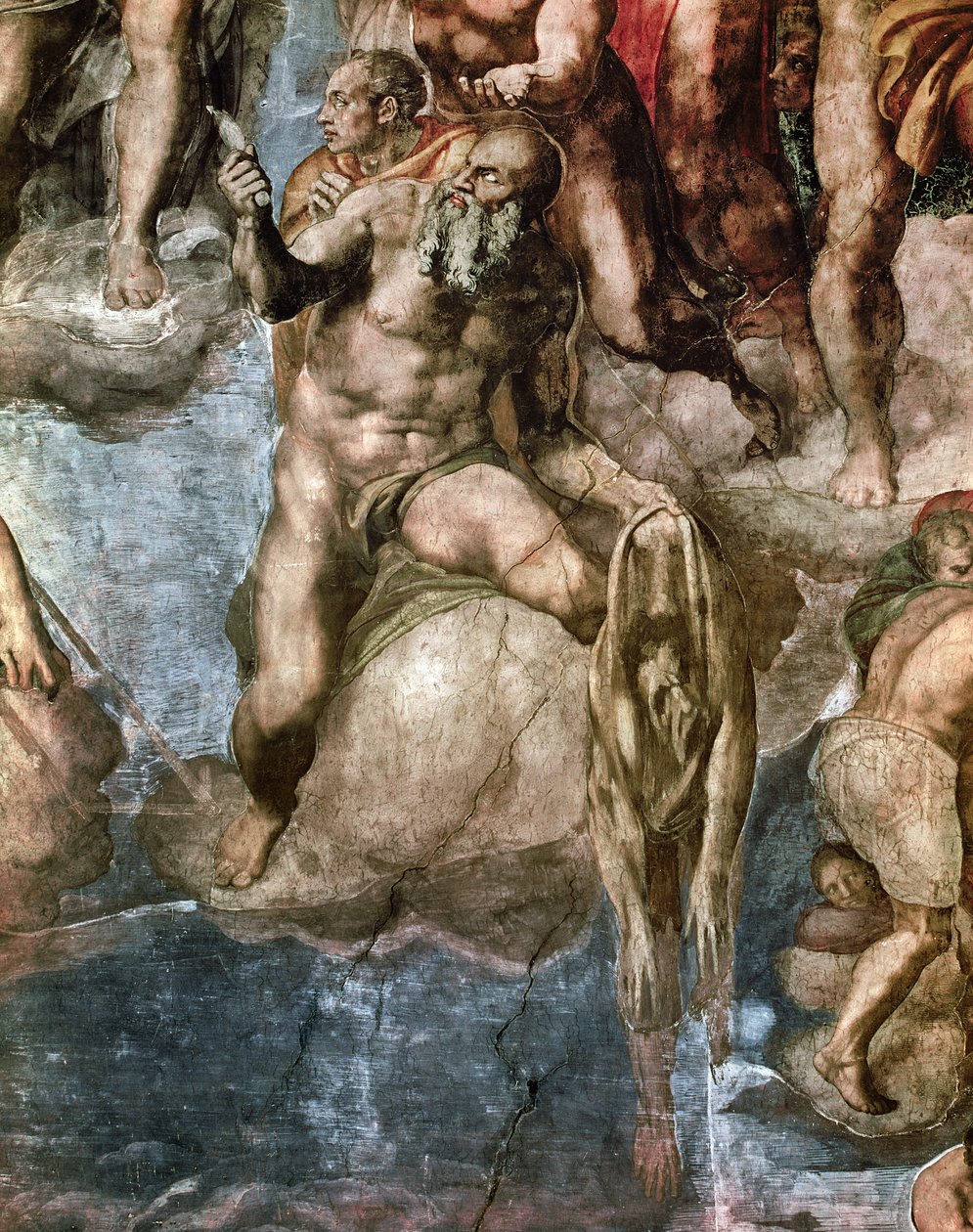 Teto da Capela Sistina: O Juízo Final, detalhe de São Bartolomeu segurando sua pele esfolada, 1538-41 de Michelangelo Buonarroti