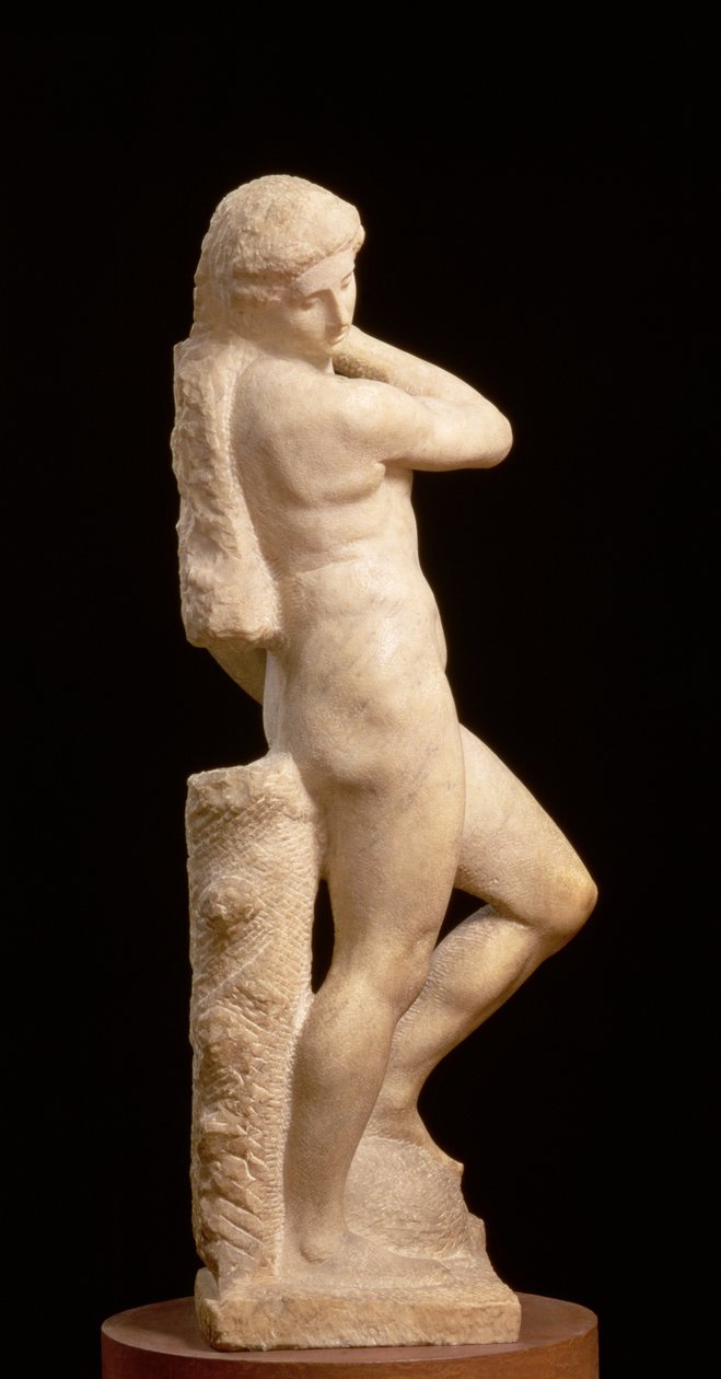 Apolo, ou David, c.1530 (mármore) (veja também 79842 e 230332) de Michelangelo Buonarroti