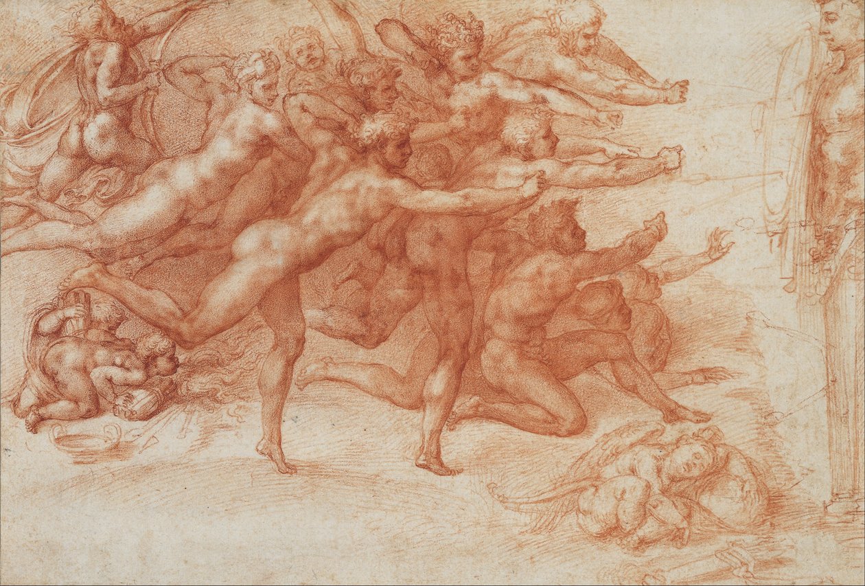 Arqueiros atirando em um herm de Michelangelo Buonarroti