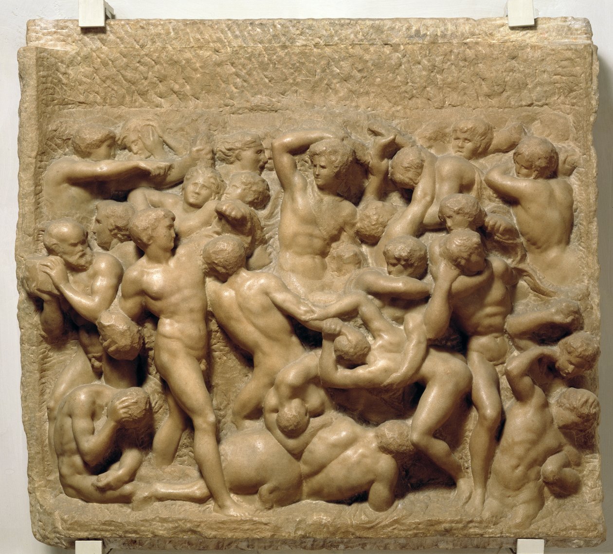 Batalha dos Centauros (mármore) de Michelangelo Buonarroti