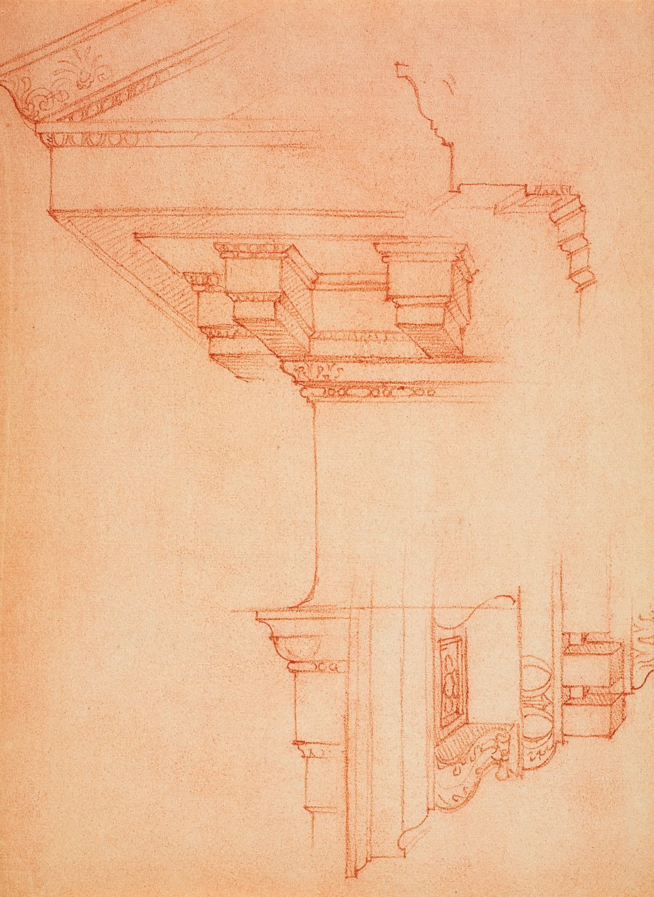 Quadro de estudo; desenho de Michelangelo. Casa Buonarroti, Florença de Michelangelo Buonarroti