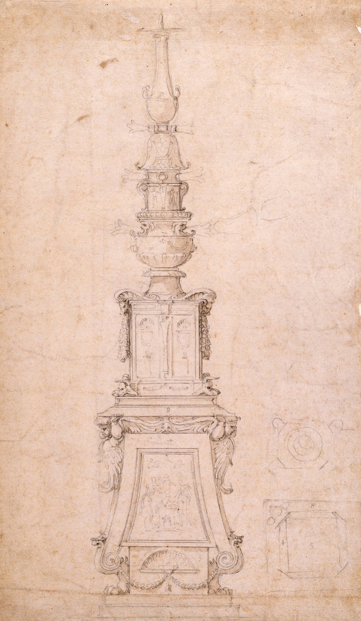 Design para um Candelabro de Michelangelo Buonarroti