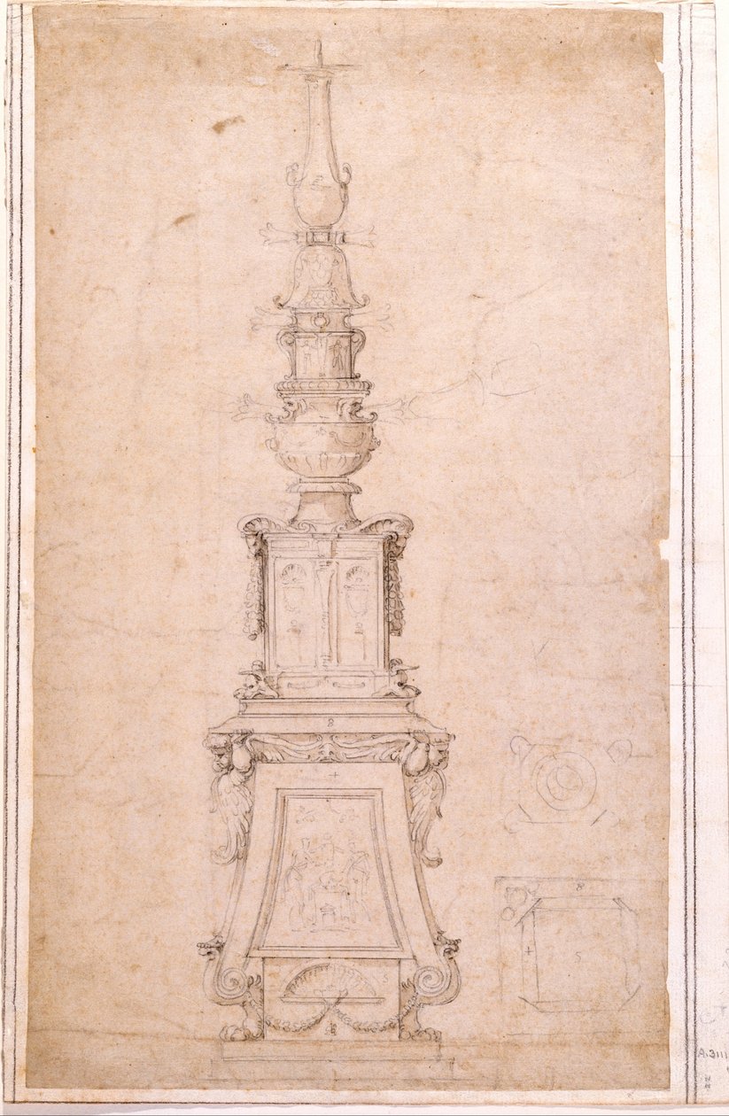 Design para um Candelabro de Michelangelo Buonarroti
