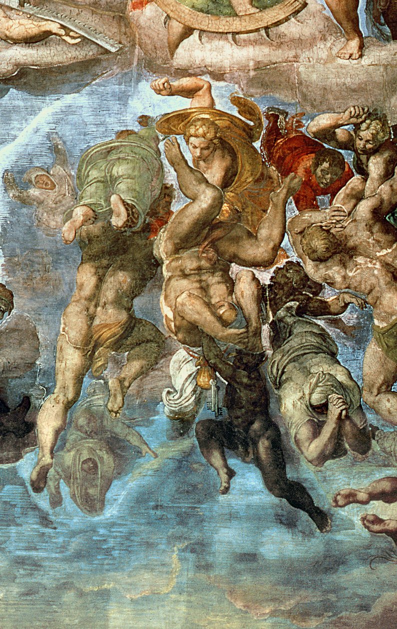 Detalhe do Juízo Final, Capela Sistina de Michelangelo Buonarroti