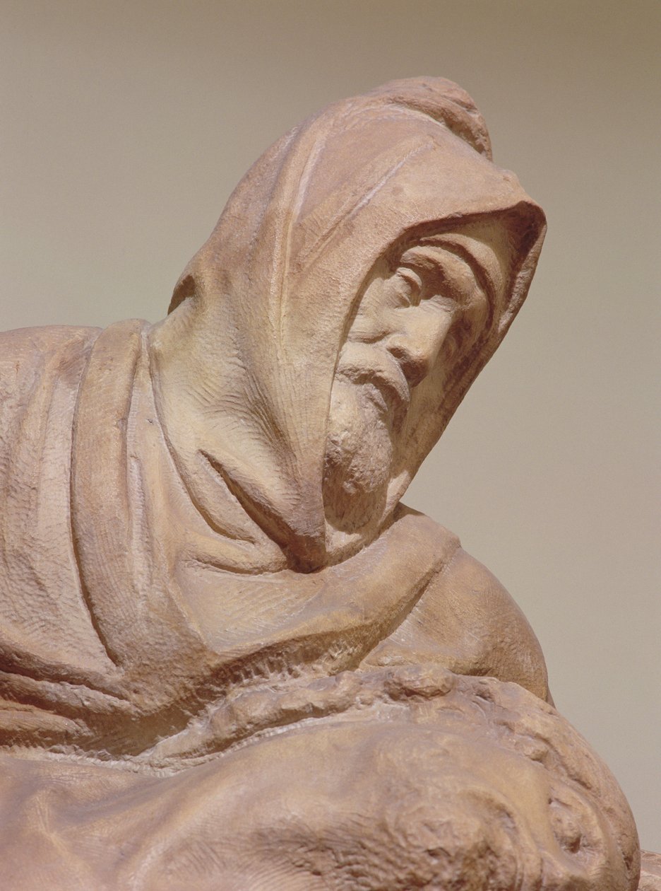 Detalhe, de, a, florença, Pieta, 1547-53, mármore de Michelangelo Buonarroti