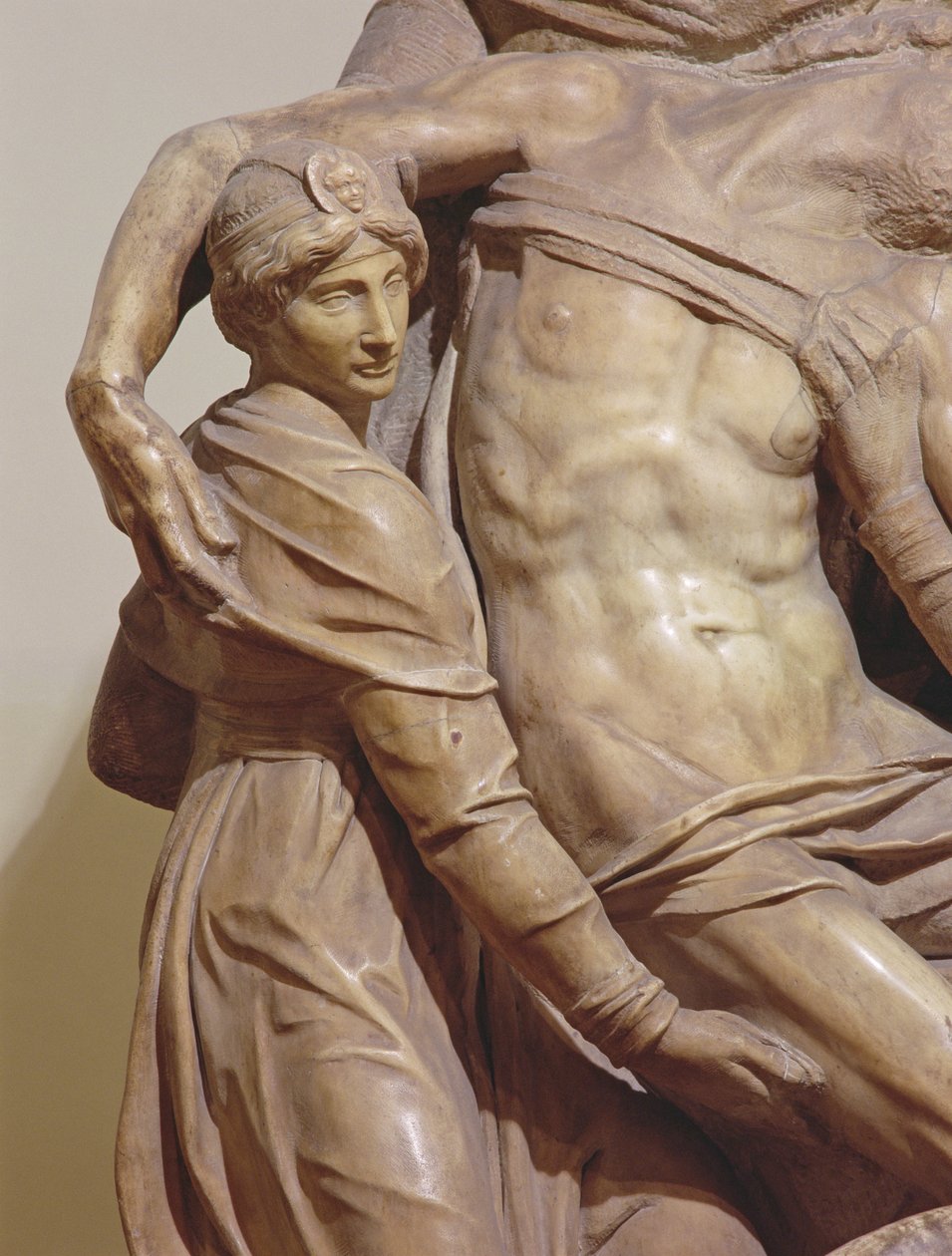 Detalhe da Florença Pieta, mármore c.1550 de Michelangelo Buonarroti