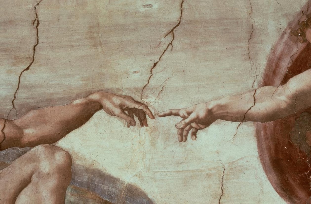 A criação de Adão de Michelangelo Buonarroti