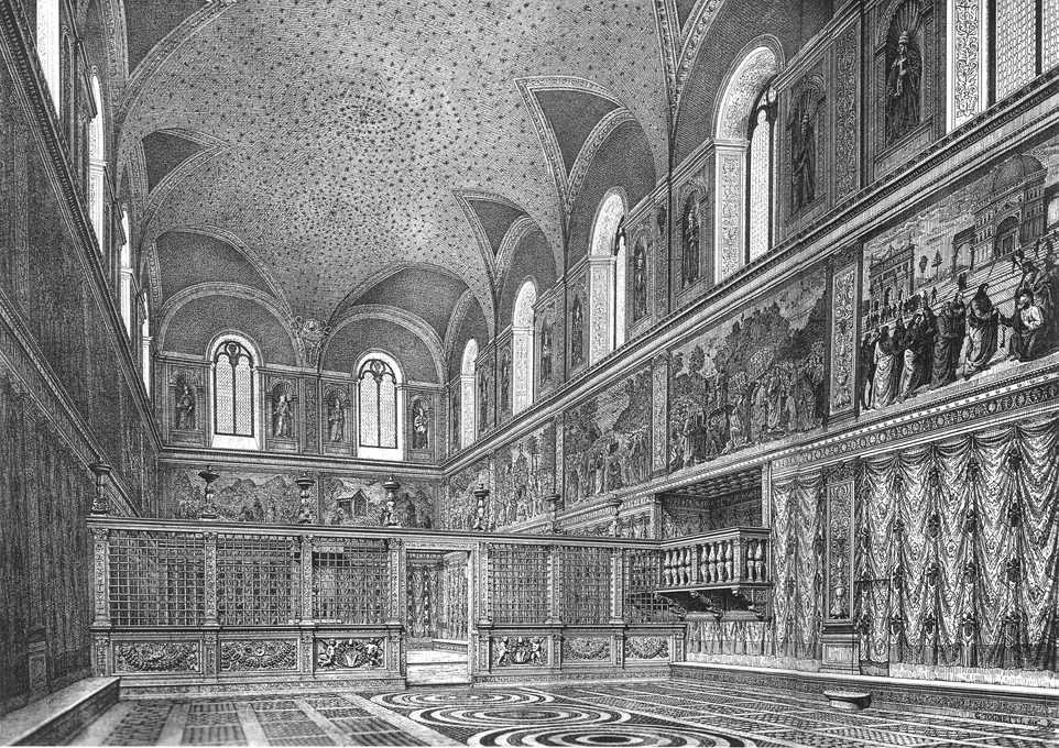 Capela Sistina reconstruída aparência de Michelangelo Buonarroti
