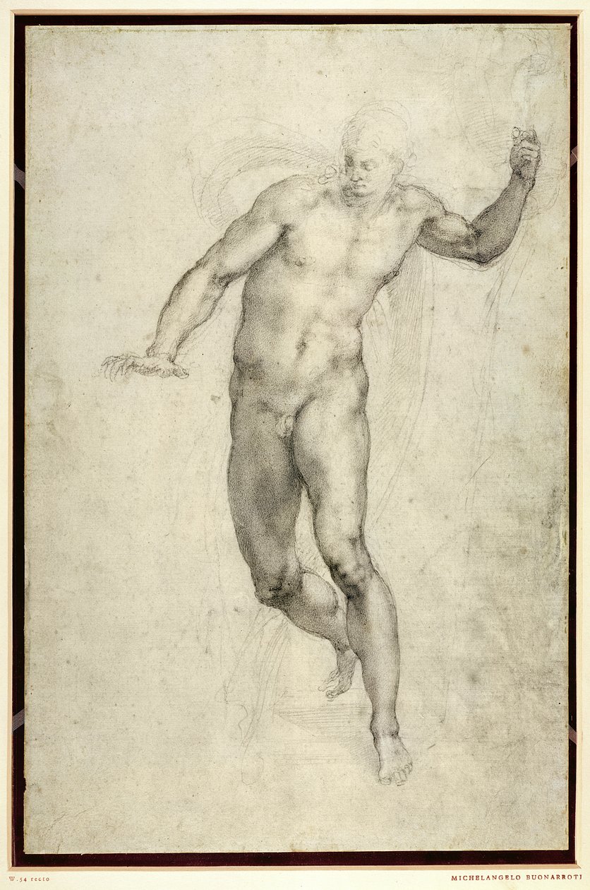 Estudo para o último julgamento (W.54 recto) de Michelangelo Buonarroti