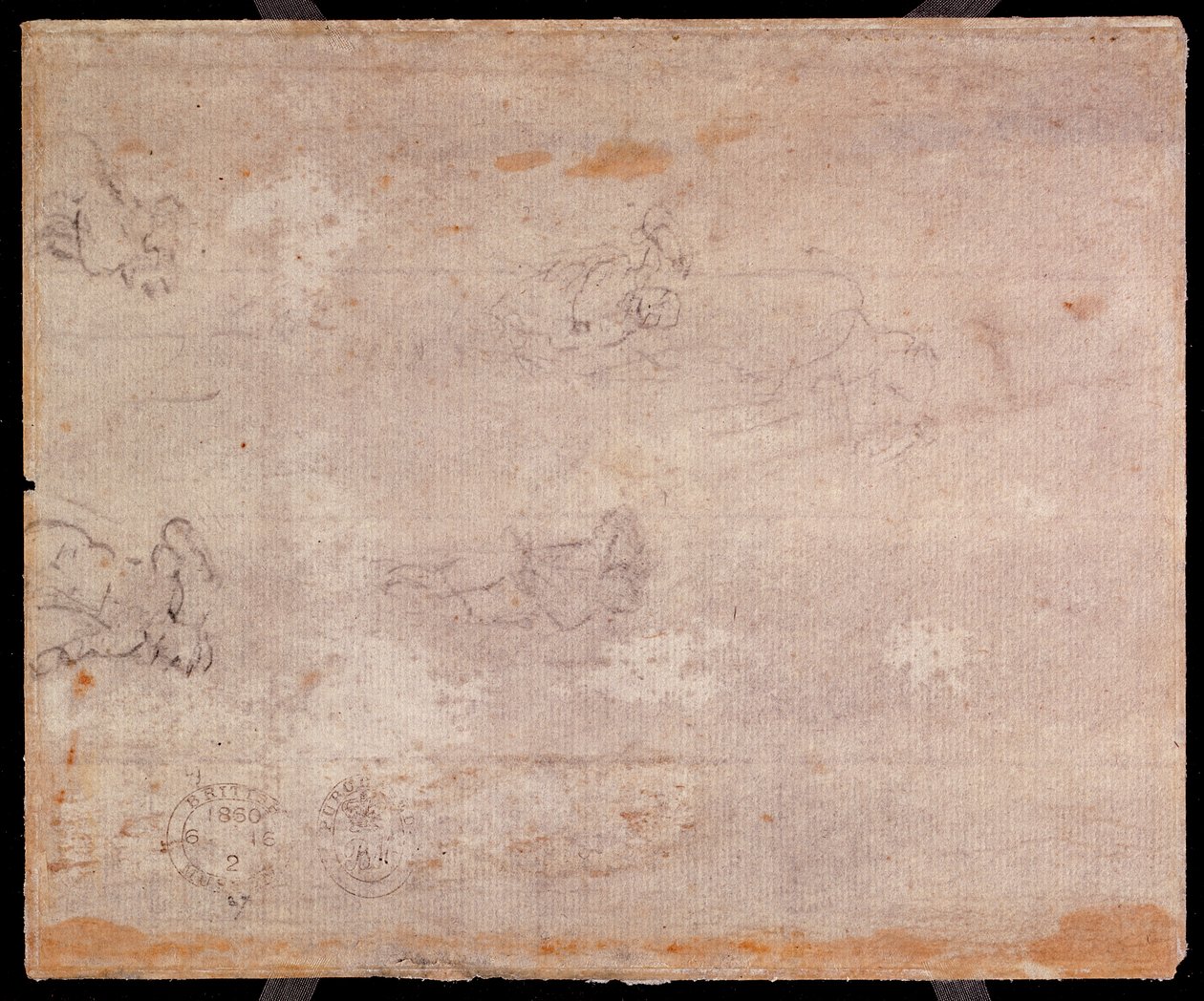 Estudo de figuras (giz preto sobre papel) (reto) (para verso ver 191778) de Michelangelo Buonarroti