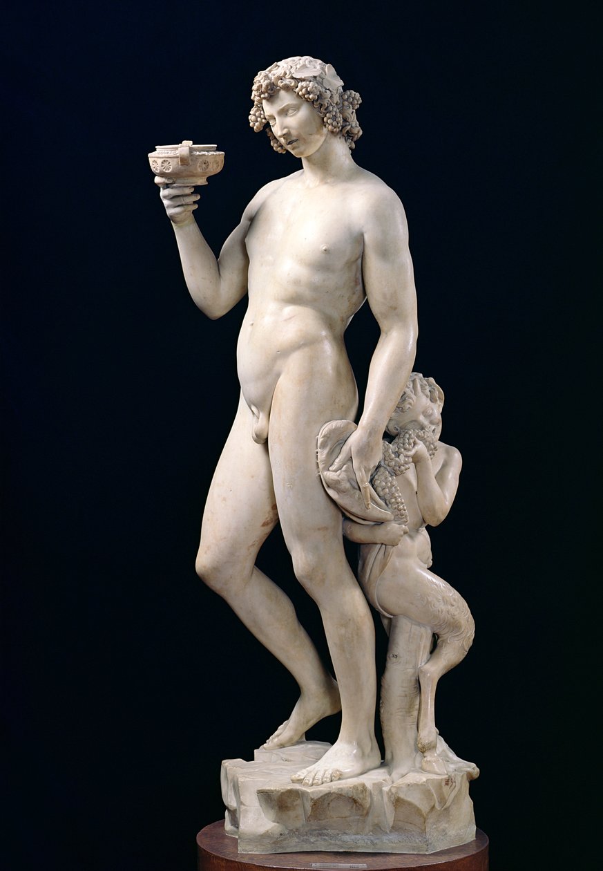 A embriaguez de Baco, 1496-97 (mármore) de Michelangelo Buonarroti