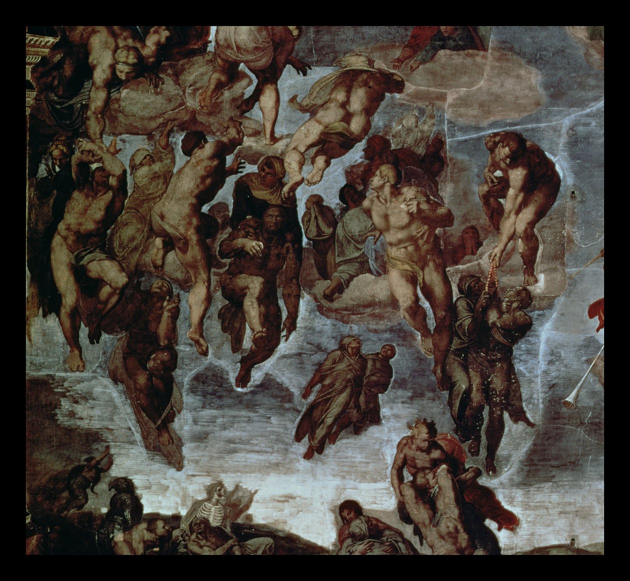 O Justo, Levado ao Céu, detalhe do Juízo Final, na Capela Sistina, c.1508-12 de Michelangelo Buonarroti