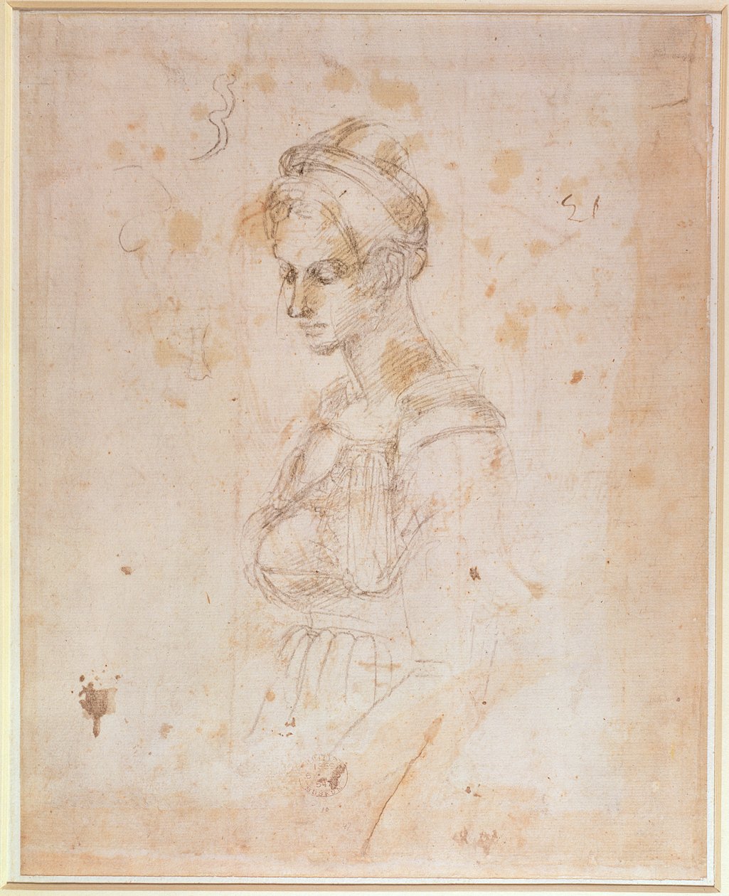 W.41 Esboço de uma mulher de Michelangelo Buonarroti