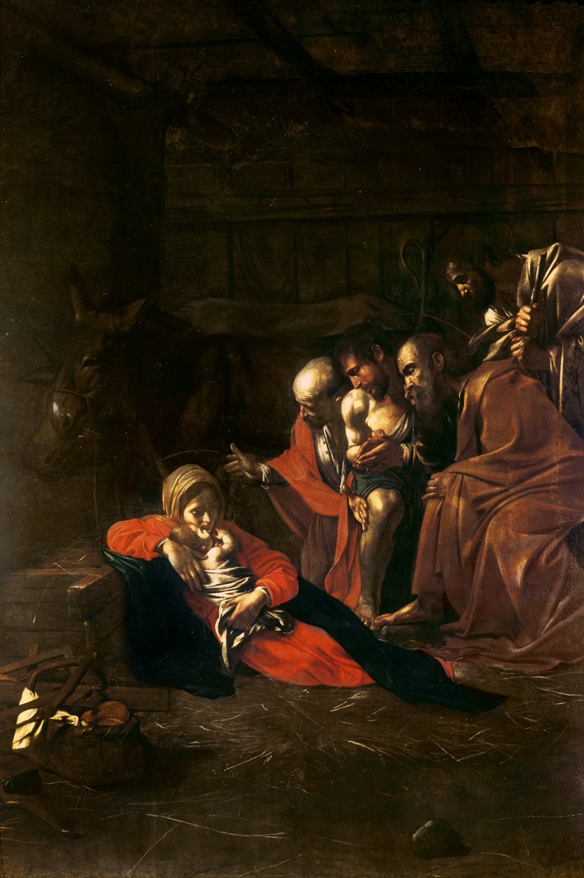 Adoração dos pastores de Michelangelo Merisi Caravaggio