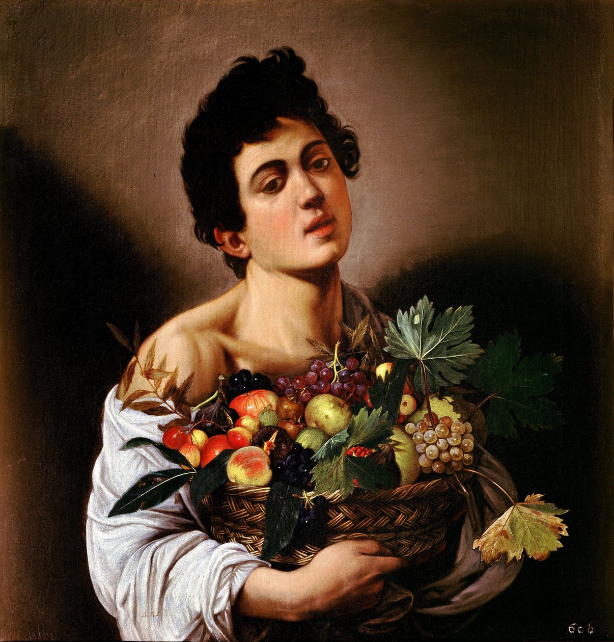 Menino, com, um, cesta fruta de Michelangelo Merisi Caravaggio