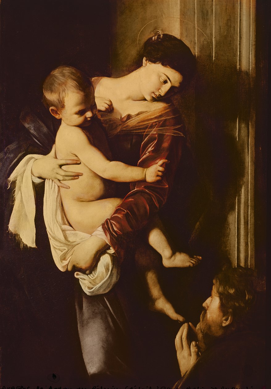 Detalhe de Madonna dos peregrinos, c.1603-05 de Michelangelo Merisi Caravaggio