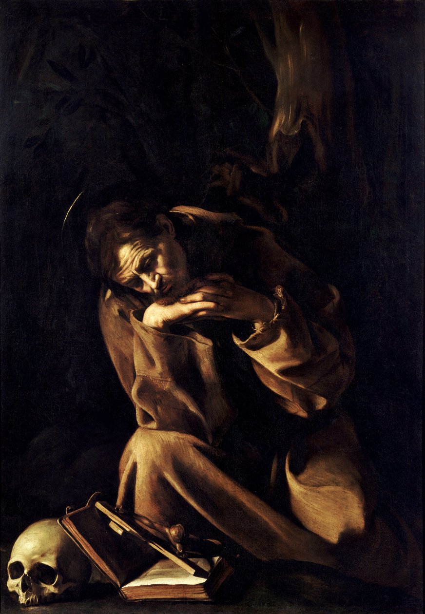 São Francisco em meditação de Michelangelo Merisi Caravaggio