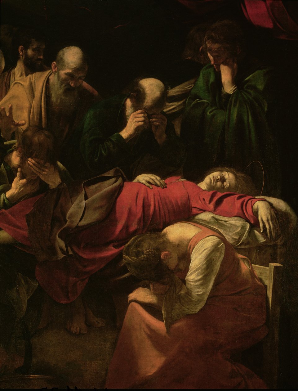A morte da Virgem, 1605-06 (detalhe de 3678) de Michelangelo Merisi Caravaggio
