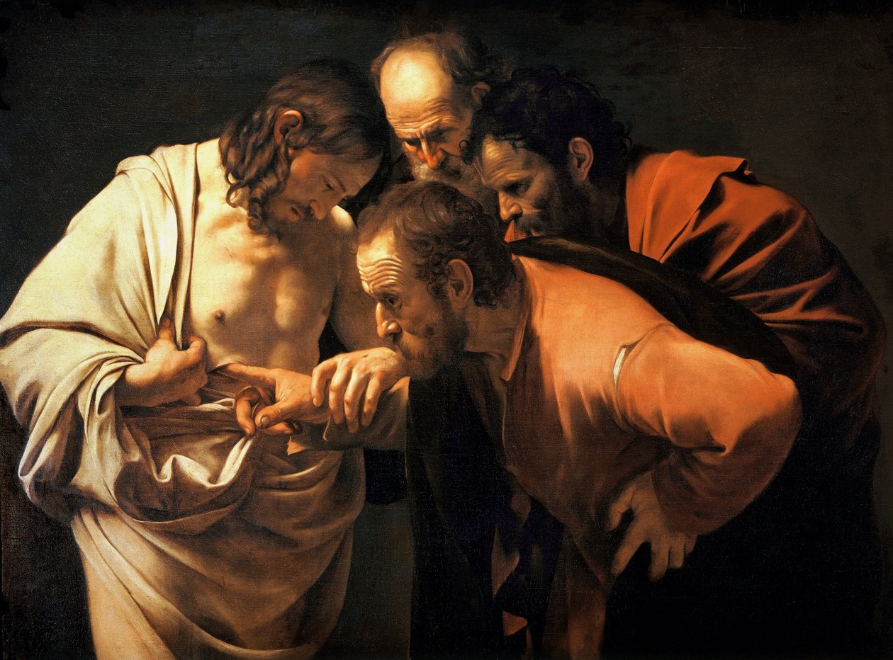 A Incredulidade de São Tomás, 1602-03 de Michelangelo Merisi Caravaggio