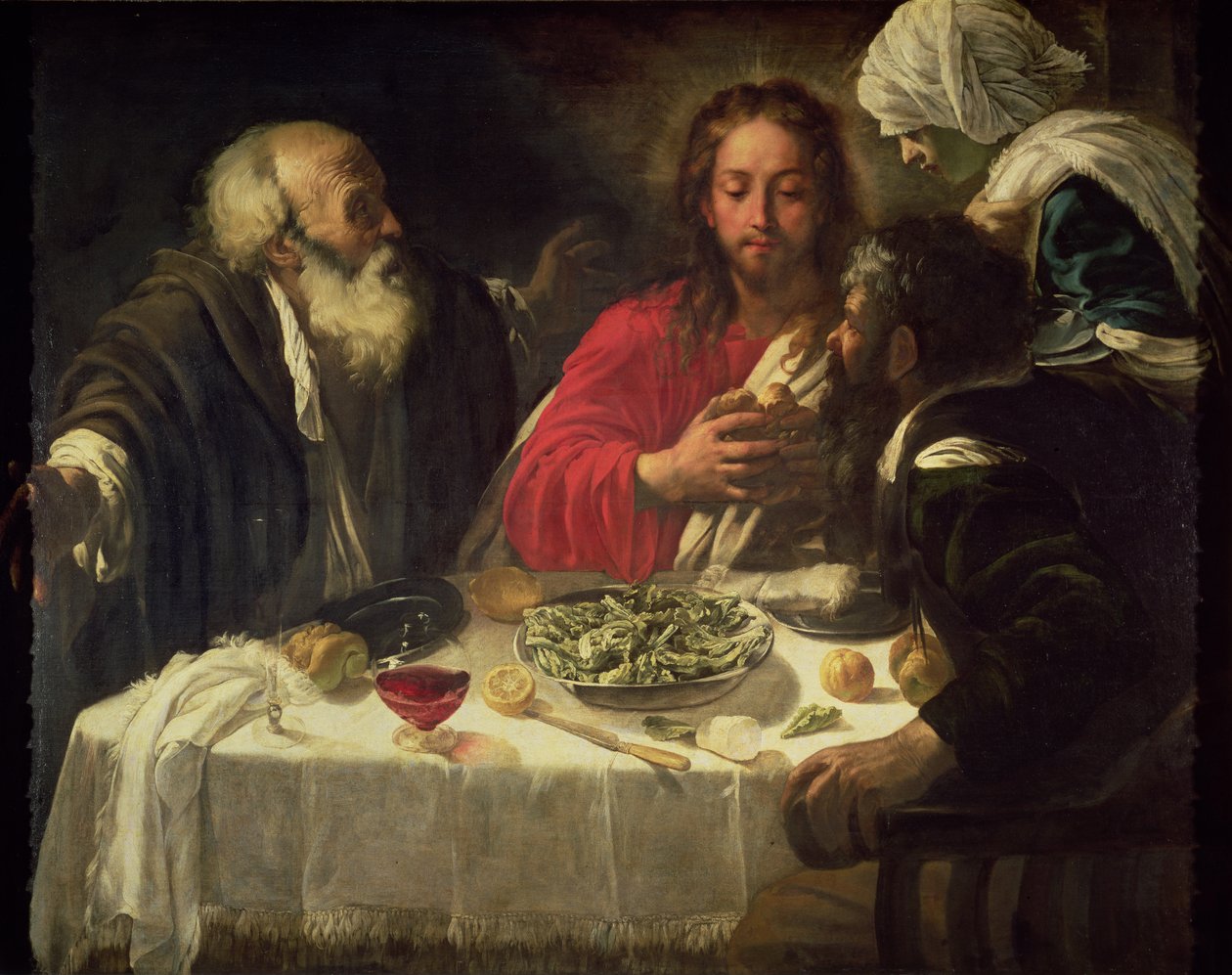 A Ceia em Emaús, c.1614-21 de Michelangelo Merisi Caravaggio