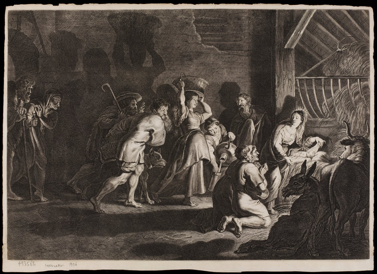 A adoração dos pastores no nascimento de Cristo de Michelangelo Merisi Caravaggio