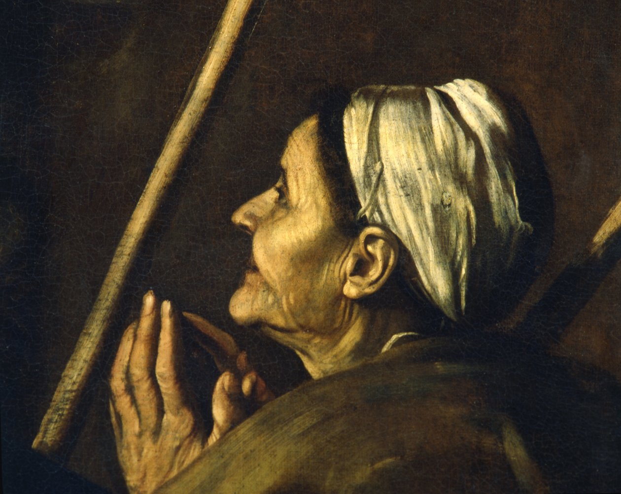 Detalhe de Madonna de Loreto, c.1606 de Michelangelo Merisi Caravaggio