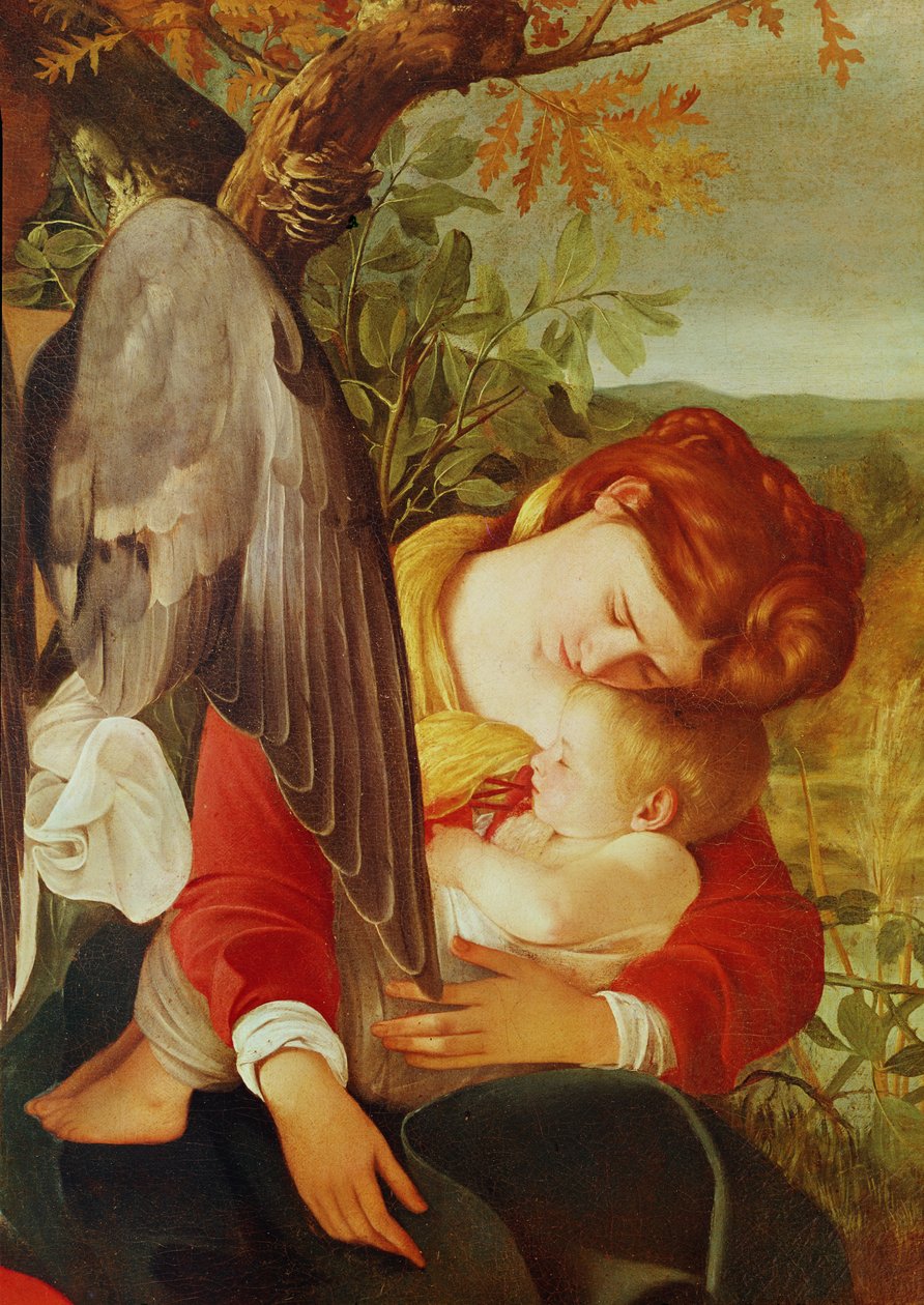 Descanse no vôo para o Egito, c.1603 (detalhe) de Michelangelo Merisi Caravaggio