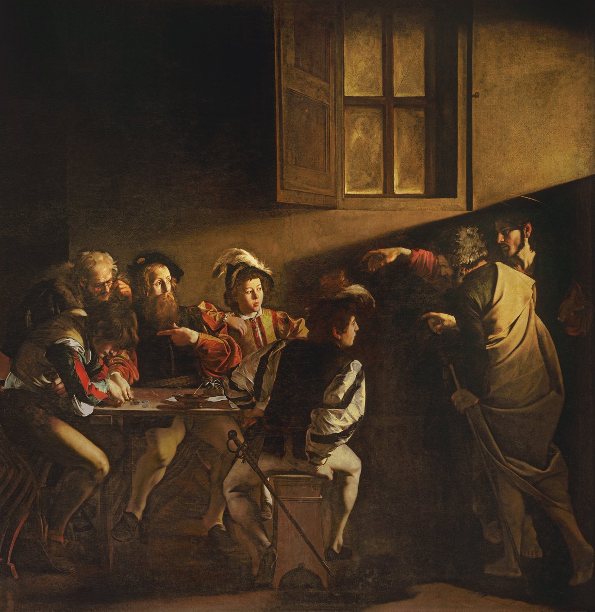 O Chamado de São Mateus, c.1598-1601 de Michelangelo Merisi Caravaggio