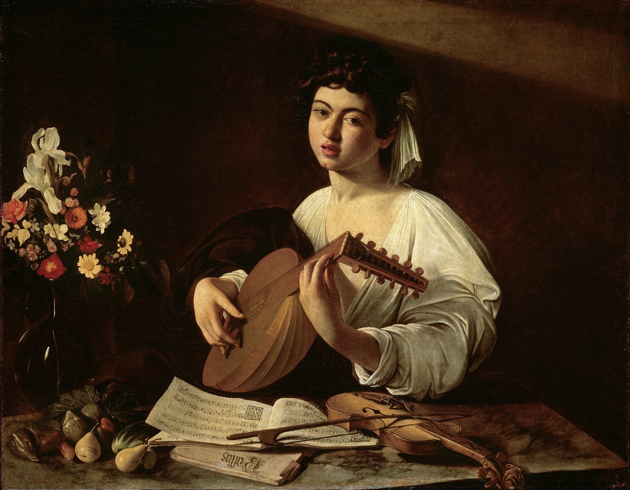 O tocador de alaúde, c.1595 de Michelangelo Merisi Caravaggio