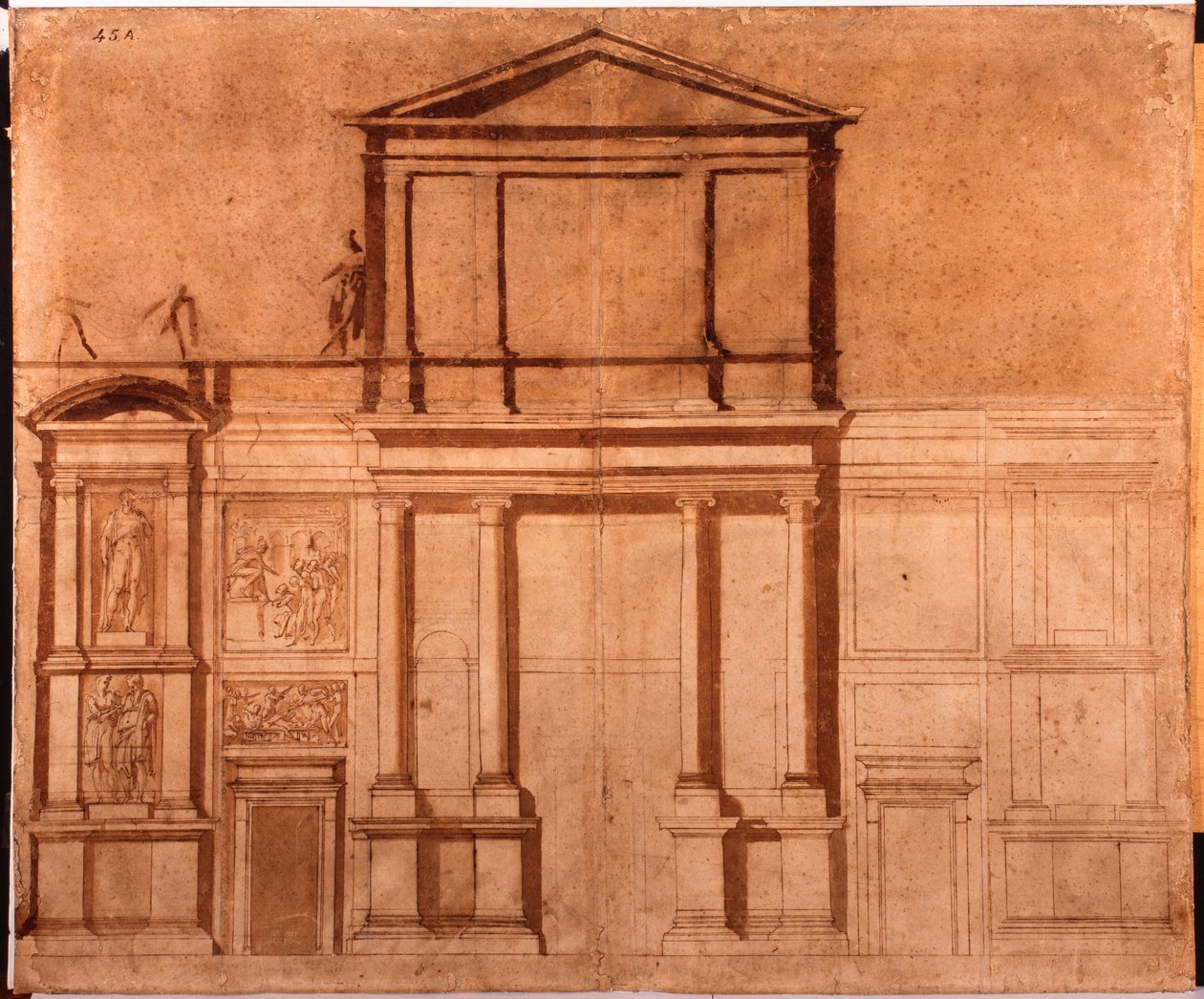 Desenho da fachada de San Lorenzo de Michelangelo (after) Buonarroti