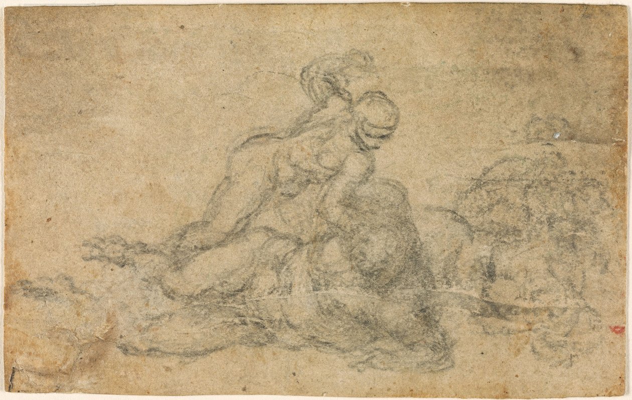 Miguel Ângelo - David e Golias. Verso Estudos Arquitectónicos pautados, ca. 1550-1556, I, 32a de Michelangelo