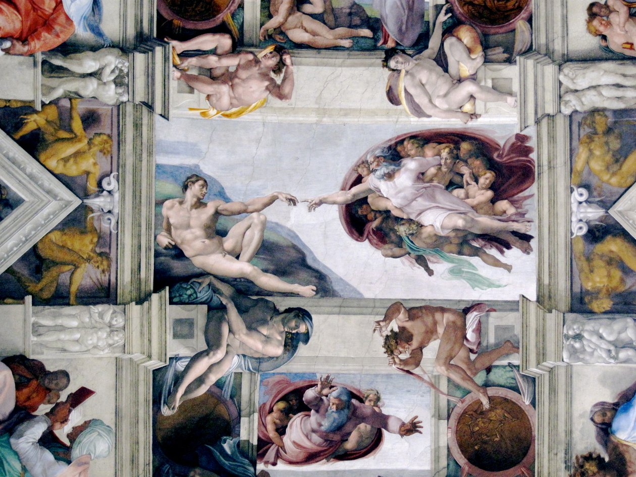 A criação de Adão de Michelangelo