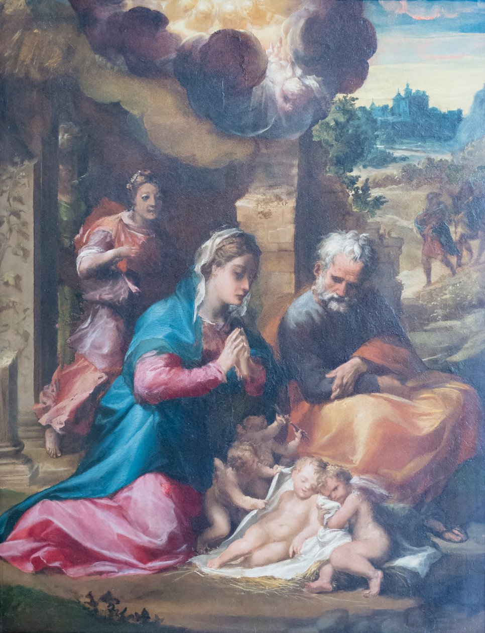 A natividade e a anunciação aos pastores de Michelangelo Anselmi