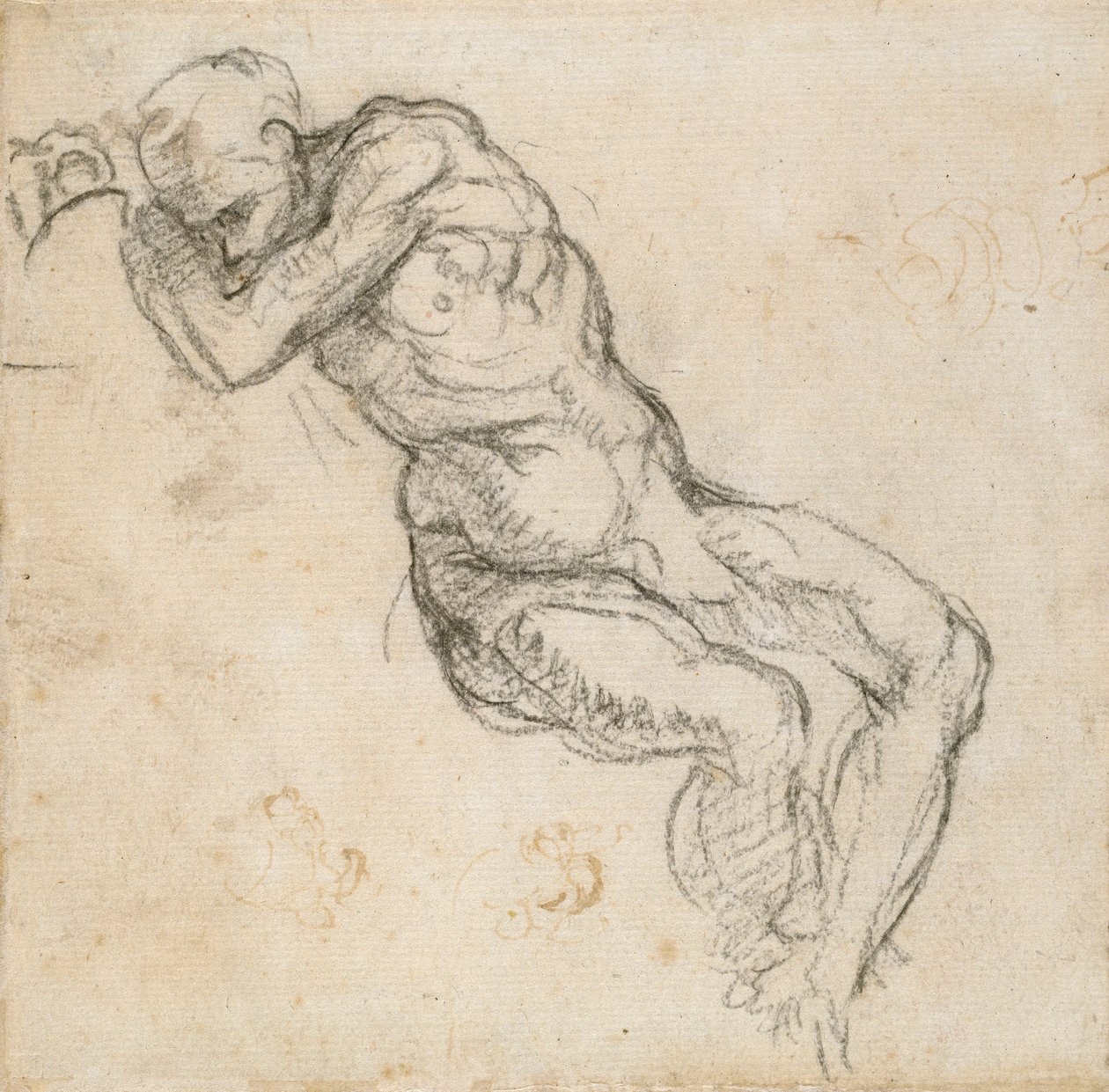 Um homem nu dormindo, c1490-1560 de Michelangelo Buonarroti