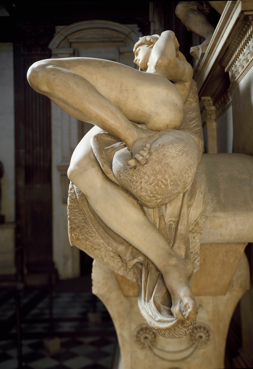 Alegoria da Aurora. Túmulo de Laurent II de Medicis. Escultura em mármore 1531 de Michelangelo Buonarroti