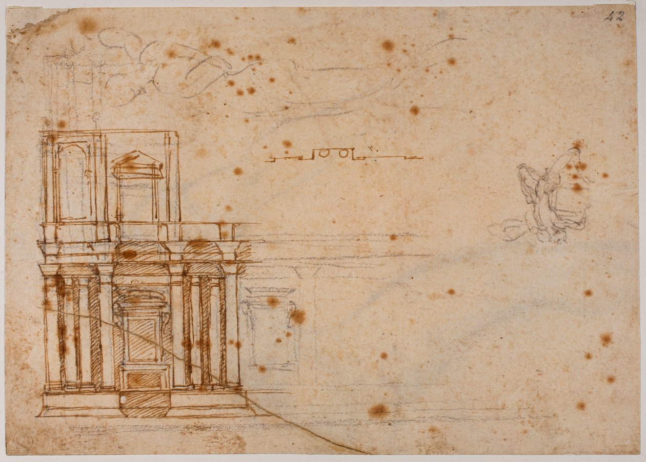 Estudos arquitectónicos e fragmentos poéticos de Michelangelo Buonarroti