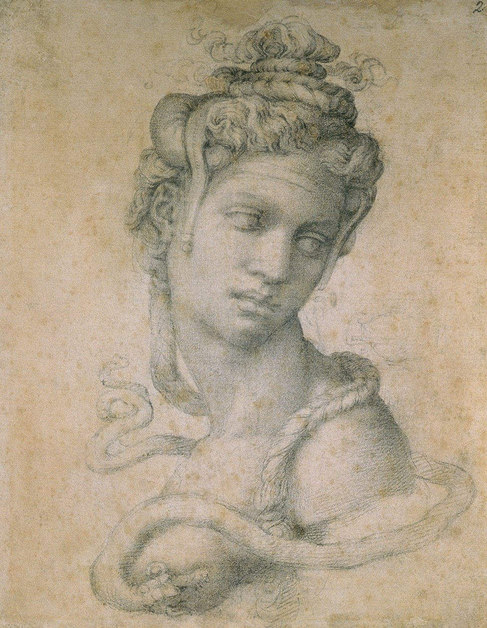 Cleópatra (69-30 aC) (carvão sobre papel) de Michelangelo Buonarroti