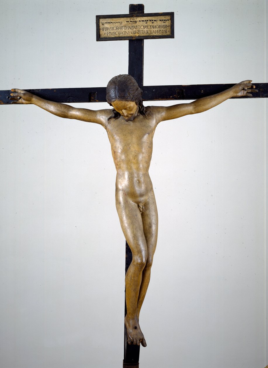 Crucifixo, c.1492-94 (madeira policromada) de Michelangelo Buonarroti