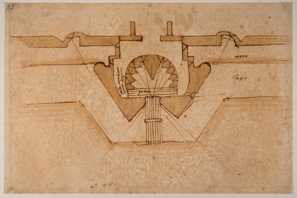 Projeto de um baluarte para uma porta de entrada de Michelangelo Buonarroti