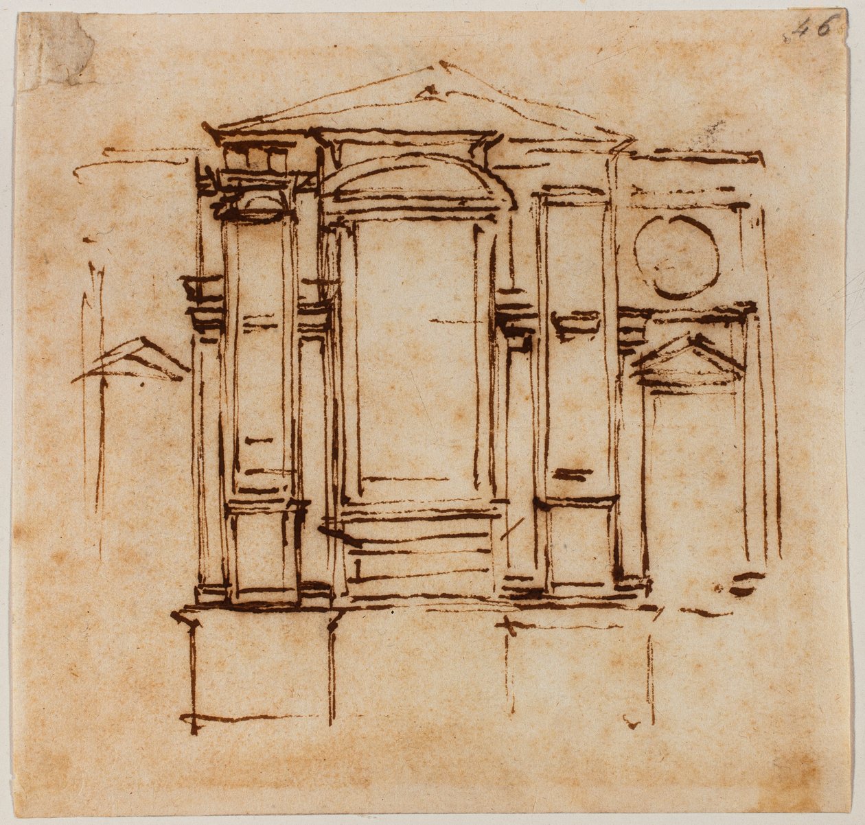 Projeto dos túmulos murais dos papas Médici no coro de São Lourenço de Michelangelo Buonarroti