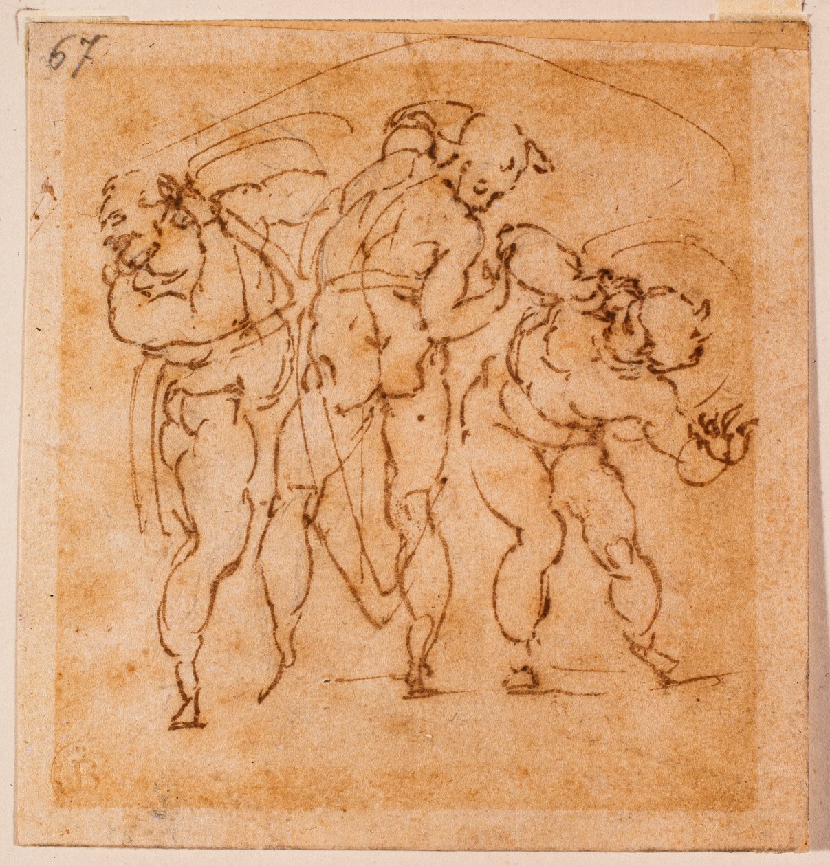 Estudo de figura para uma "Transfiguração", século XVI (desenho) de Michelangelo Buonarroti