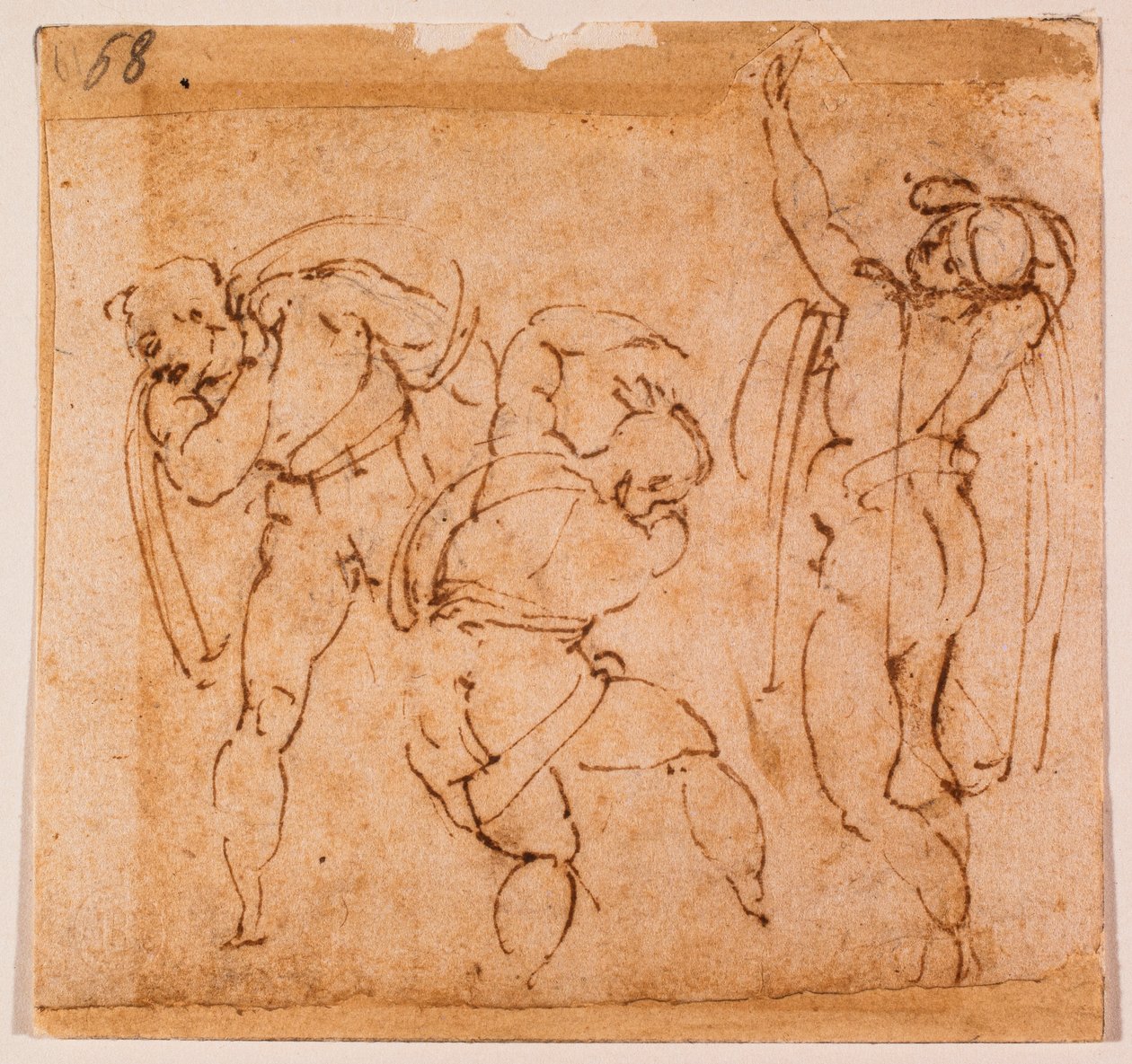 Estudo de figura para uma "Transfiguração", século XVI (desenho) de Michelangelo Buonarroti