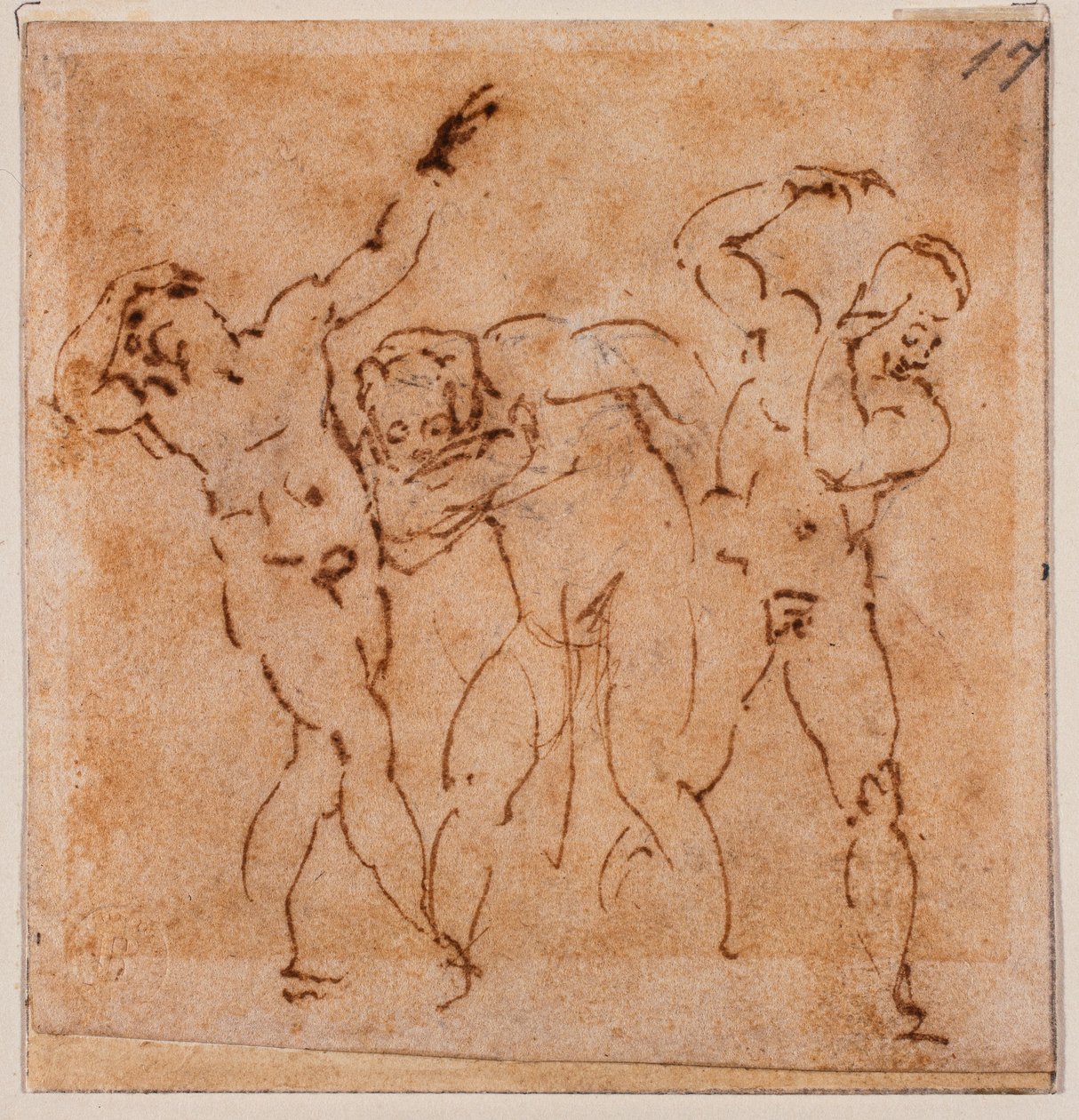 Estudo de figura para uma "Transfiguração", século XVI (desenho) de Michelangelo Buonarroti