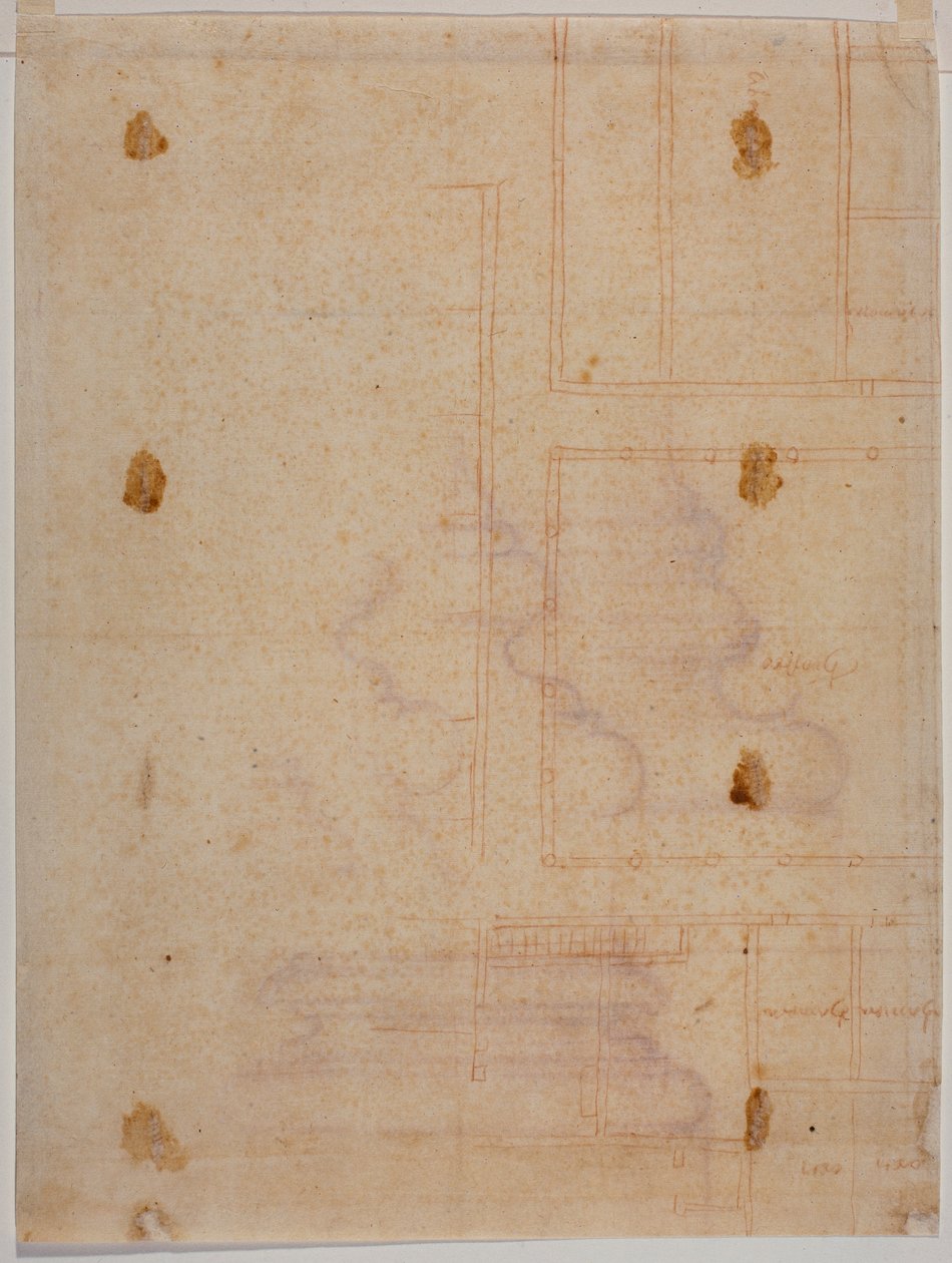 Planta fragmentária do convento de San Lorenzo de Michelangelo Buonarroti