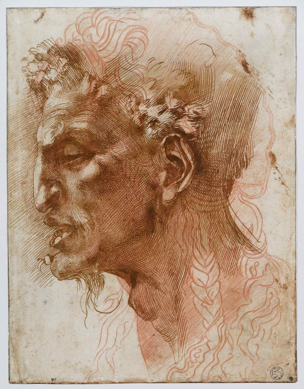 Cabeça de um sátiro. de Michelangelo Buonarroti