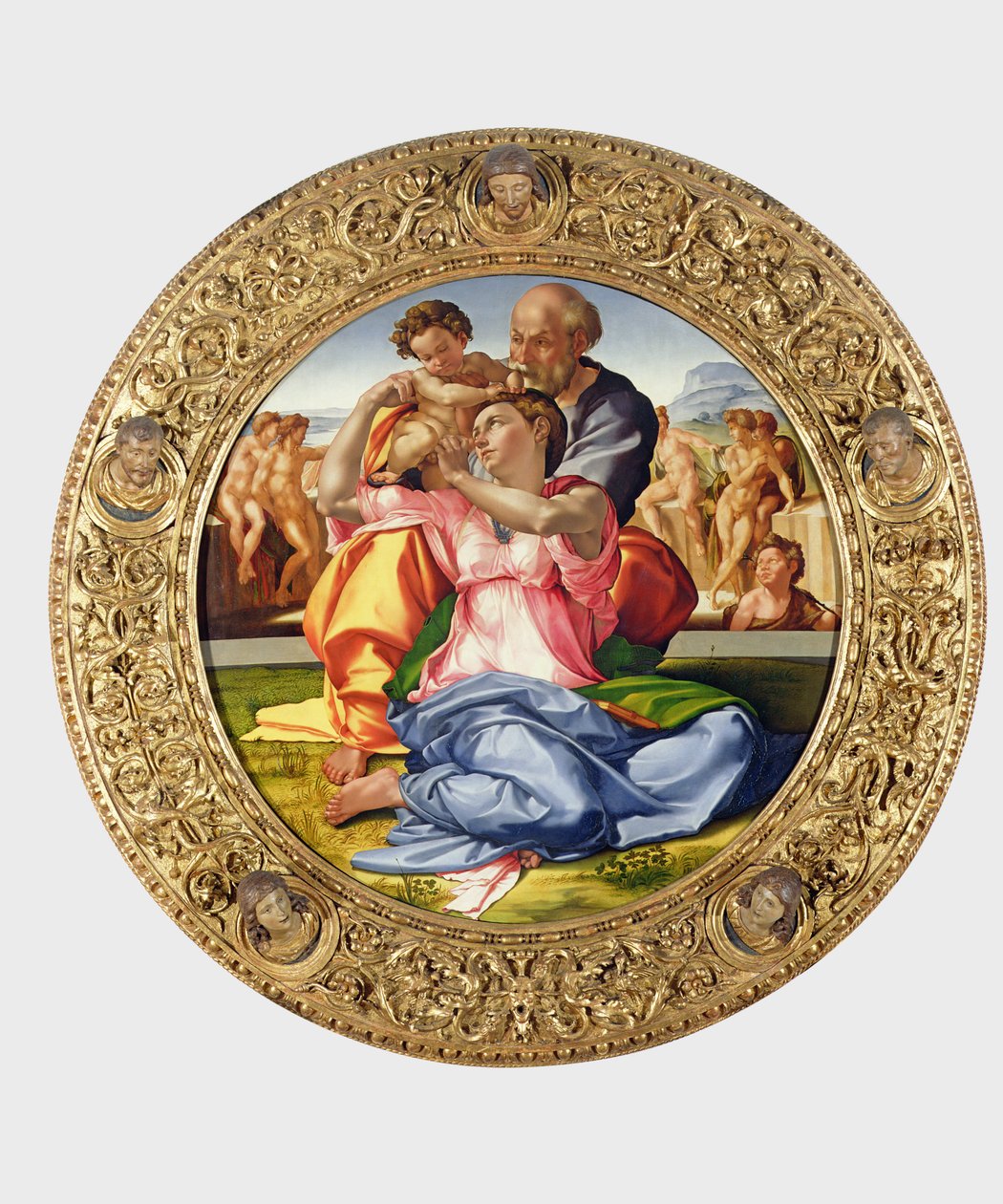 Sagrada Família com São João (Doni Tondo), 1504-05 (ver também 156576) de Michelangelo Buonarroti