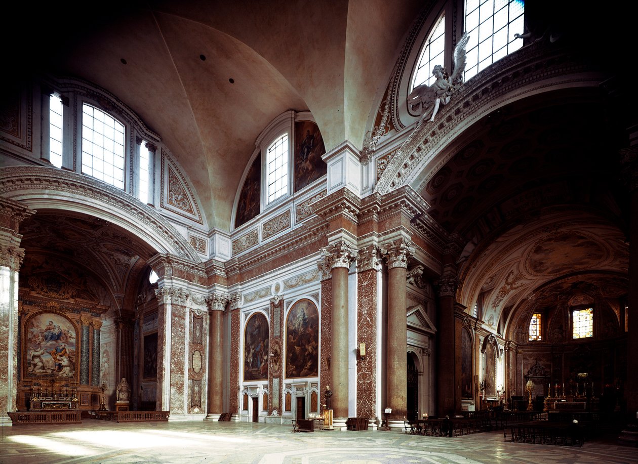 Vista interior da igreja de Santa Maria degli angeli de Michelangelo Buonarroti dit Michelangelo (Michelangelo ou Michelangelo) de Michelangelo Buonarroti